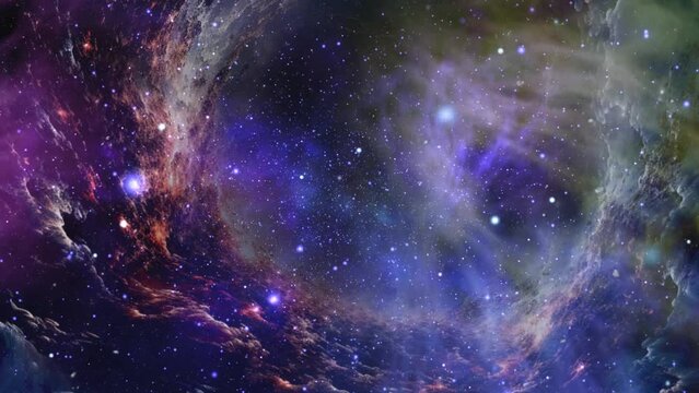 宇宙の星雲でキラキラ
