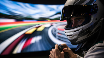 Focused Velocity: Racing Simulator Mastery - obrazy, fototapety, plakaty