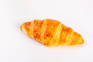 Croissant on white background. Image on top view.