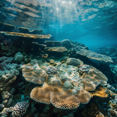 Underwater Serenity: Coral Reef Ecosystem in Tropical Waters