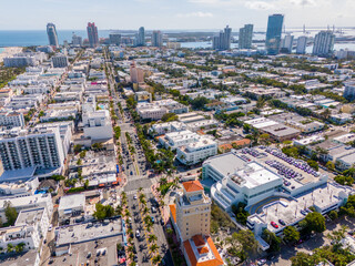 Fototapeta na wymiar Aerial cityscape Miami Beach 2024