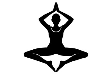 women yoga silhouette vector illustration