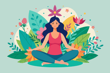 Obraz na płótnie Canvas yoga girl vector illustration