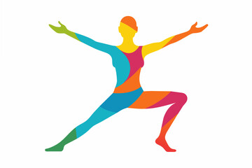 Fototapeta na wymiar colorful yoga silhouette vector illustration