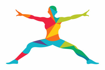 colorful yoga silhouette vector illustration