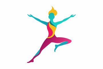 Fototapeta na wymiar colorful yoga silhouette vector illustration