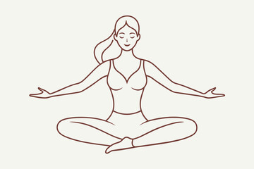 yoga girl silhouette vector illustration