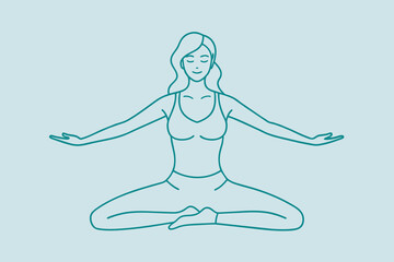 yoga girl silhouette vector illustration