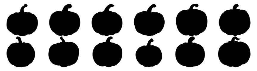 Pumpkin silhouette set vector design big pack of illustration and icon