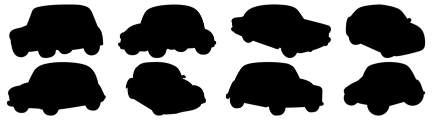 Car vehicle silhouette set vector design big pack of illustration and icon