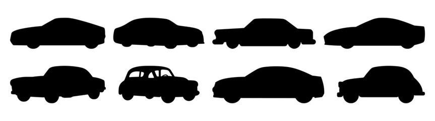 Car vehicle silhouette set vector design big pack of illustration and icon