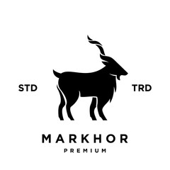 Markhor head animal logo design inspiration