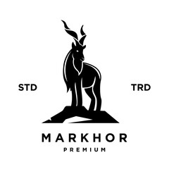 Markhor head animal logo design inspiration