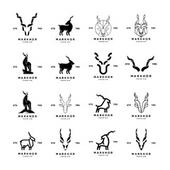 Markhor head animal logo design inspiration