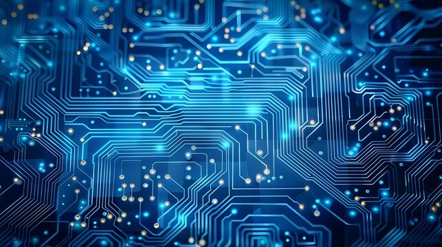 blue circuit board as abstract technology background