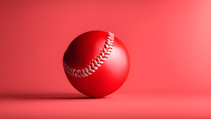 3D Red Baseball Ball Perfect for Sport Championship and Team Competition Banners