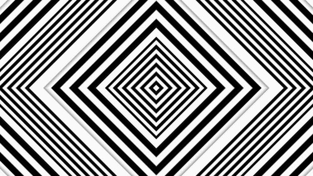 Hypnotic Rhythmic Movement Black And White Stripes. Relaxing Therapeutic Infinite Loop Animation.
