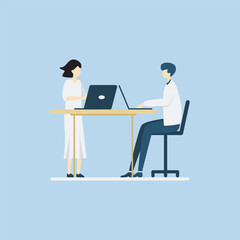 Flat illustration character design business concept