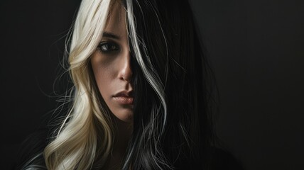 Fototapeta premium Abstract image with face concealed by a square - A thought-provoking image with a hidden face behind a uniform square, evoking mystery and anonymity