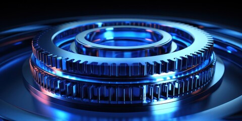 Metal Object With Blue Lights Generative AI