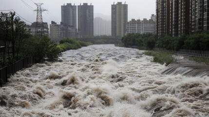 The normally serene river that runs through the heart of the city has transformed into a monstrous force raging and overflowing its banks a reminder that nature cannot be