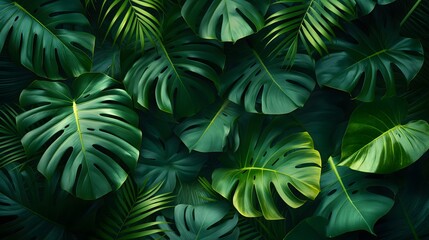 Große tropische Blätter, Massive riesige Blätter, tropische Pflanzen, Hintergrund und Textfreiraum