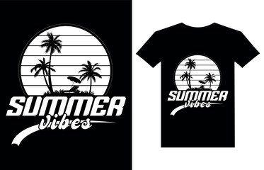 Summer vibes retro vintage t shirt design