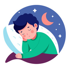 World Sleep Day Character is sleeping Vector