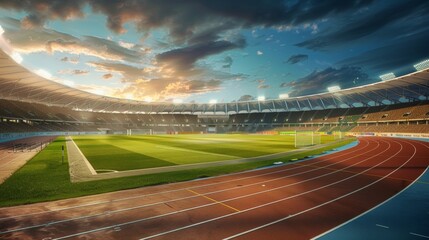 A stadium with strict noise and lighting regulations creating a suitable environment for the coexistence of sporting events and local wildlife.