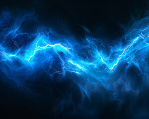 Blue thunder rendered in clean lines. - obrazy, fototapety, plakaty