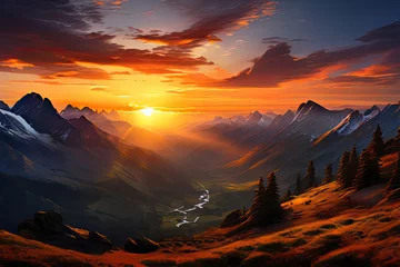 Afwasbaar behang Tatra sunrise in the mountains