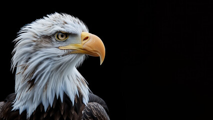 Obraz premium Eagle head with sharp eyes is scouting for prey