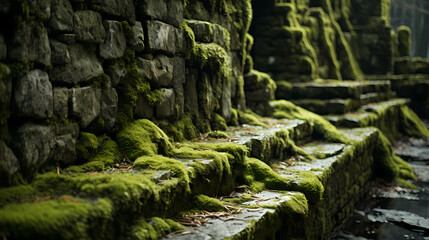Mossy stone closeup texture background