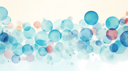 Seamless pattern with pastel watercolor dots in various sizes