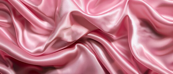 Soft pink satin fabric, concept: luxury and elegance in textile design.

