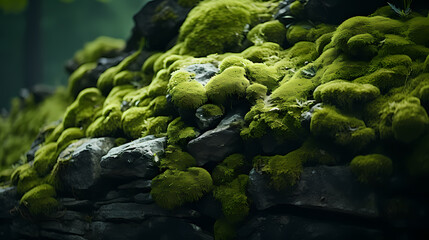 Fototapeta premium Mossy stone closeup texture background