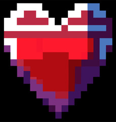 Obraz premium pixel art of heart shape