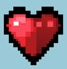 pixel art of heart shape