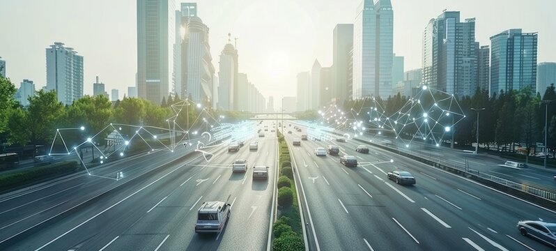 Modern city and smart transportation and intelligent communication network of things ,