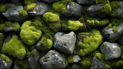 Mossy stone closeup texture background