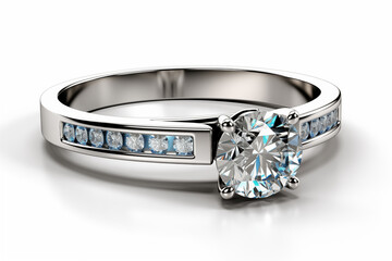Diamond ring isolated on white background.