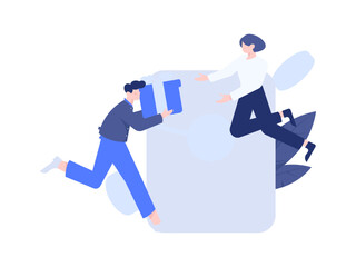 Holiday shopping people doing e-commerce online shopping flat vector concept operation hand drawn illustration
