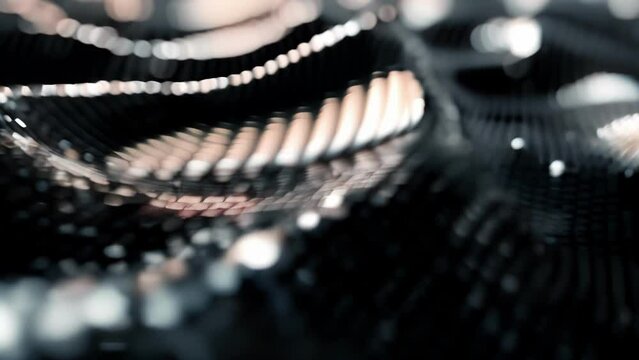 A closeup of a thin film made of programmable matter showcasing its flexibility and ability to conform to different shapes and surfaces.