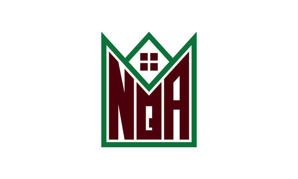 NQA initial letter builders real estate logo design vector. construction, housing, home marker, property, building, apartment, flat, compartment, business, corporate, house rent, rental, commercial