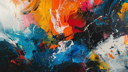 Dynamic acrylic artwork evoking the spirit of documentary filmmaking through abstract expressionism drawing inspiration from legendary painters.