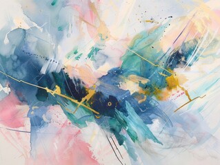 Dive into a world of pastel watercolors alive with abstract expressionism