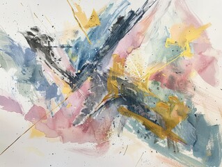 Explore the depths of abstract expressionist art with pastel watercolors, where bold splashes of color collide