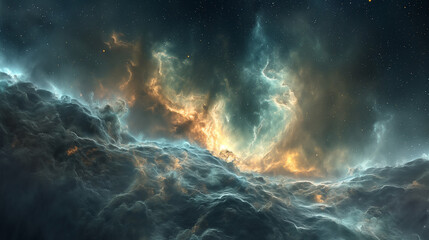 Space background with nebula and stars. - obrazy, fototapety, plakaty