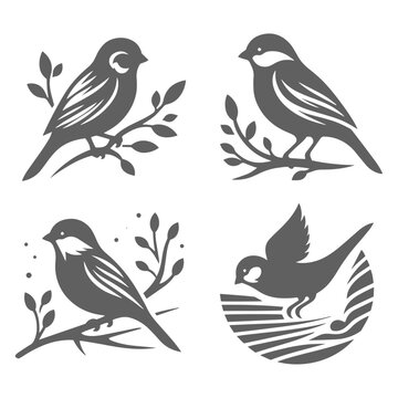 silhouette of bird on a white background vector