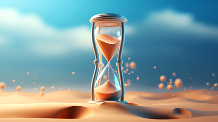 Surrendering to the Sands of the Beach, Watching the Hourglass Count the Moments Beneath the Endless Azure Sky